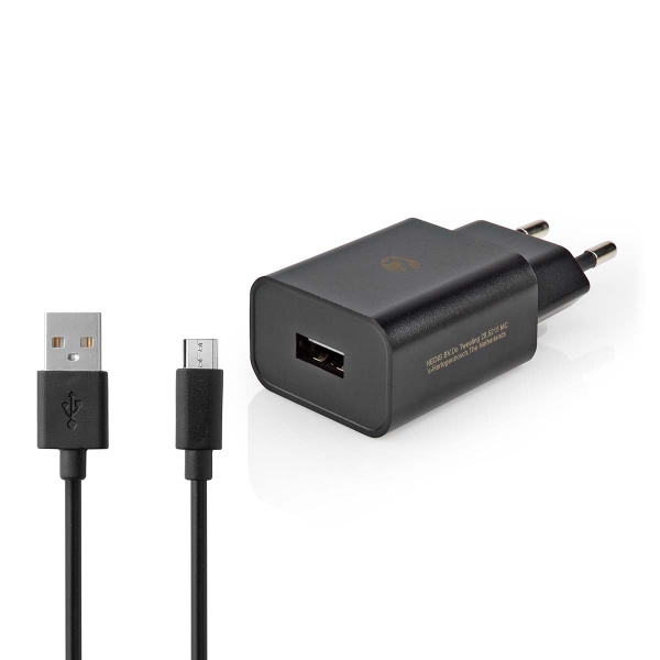 NEDIS CARGADOR  | 1X 2.1 A |  PUERTO: USB-A | MICRO USB (SUELTO) CABLE | 1.00 M | 10.50 W NEGRO