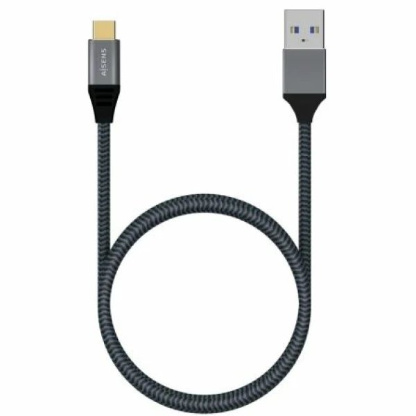 Cable USB 3.1 Tipo-C Aisens A107-0630/ USB Tipo-C Macho - USB Macho/ Hasta 27W/ 1250Mbps/ 50cm/ Gris - Imagen 3