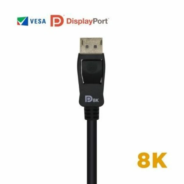 Cable DisplayPort 1.4 8K Aisens A149-0431/ DisplayPort Macho - DisplayPort Macho/ 1m/ Certificado/ Negro - Imagen 3