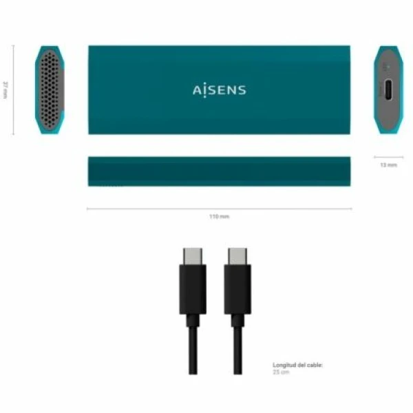 Caja Externa para Disco SSD M.2 SATA/NVMe Aisens ASM2-019BLU/ USB 3.1/ Sin tornillos - Imagen 3