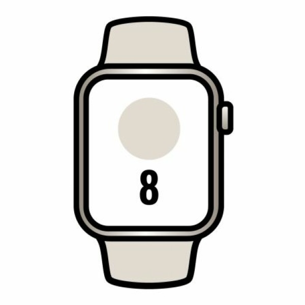 Apple Watch Series 8/ GPS/ Cellular/ 41mm/ Caja de Aluminio Blanco Estrella/ Correa Deportiva Blanco Estrella