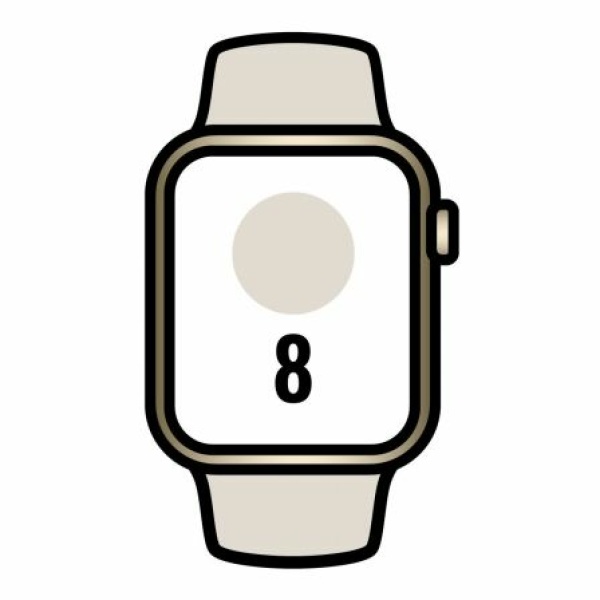 Apple Watch Series 8/ GPS/ Cellular/ 41mm/ Caja de Acero Inoxidable Oro/ Correa Deportiva Blanco Estrella