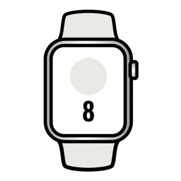 Apple Watch Series 8/ GPS/ 41mm/ Caja de Aluminio Plata/ Correa Deportiva Blanca