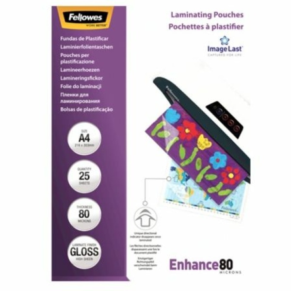 Fundas para Plastificar Fellowes 5396205/ A4/ 80 Micras/ 25 unidades - Imagen 3