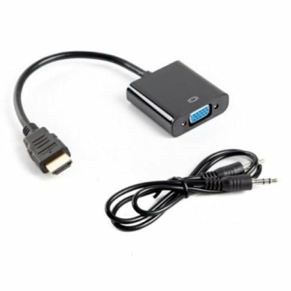 ADAPTADOR HDMI-A MACHO A VGA HEMBRA CON AUDIO LANBERG AD-0017-BK - RESOLUCIÓN HASTA 1920X1200 - CABLE 20CM