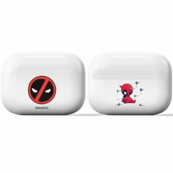 Estuche Protector AirPods PRO Marvel Deadpool 002/ Blanco