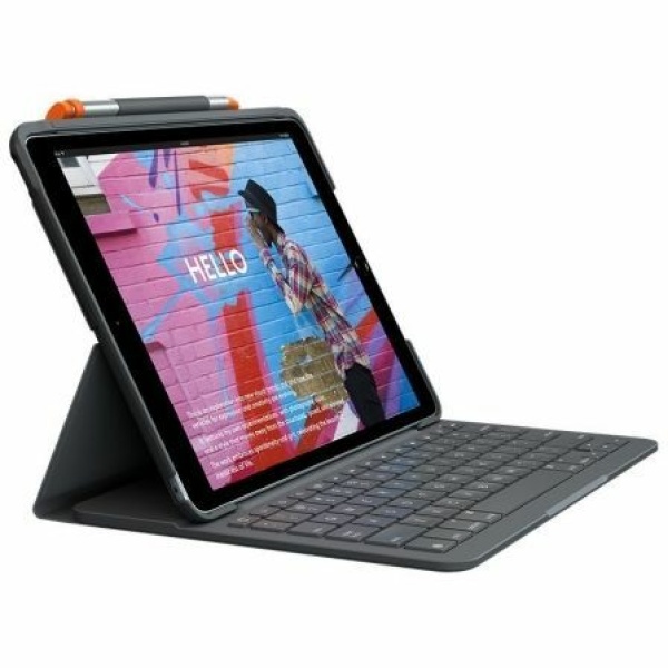 Funda con Teclado Logitech Slim Folio para Tablets Apple IPad de 10.2" 7-9 Gen/ Grafito