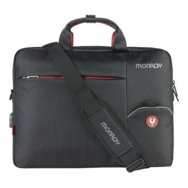 Maletín Monray Hangar para Portátiles hasta 15.6"/ Cinta para Trolley/ Negro