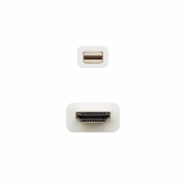 Cable Mini DisplayPort Nanocable 10.15.4002/ Mini DisplayPort Macho - HDMI Macho/ 2m/ Blanco - Imagen 2