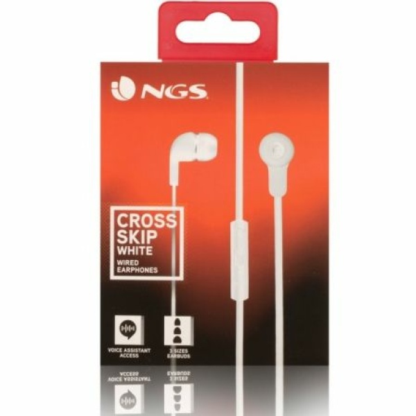 Auriculares Intrauditivos NGS Cross Skip/ con Micrófono/ Jack 3.5/ Blancos - Imagen 3