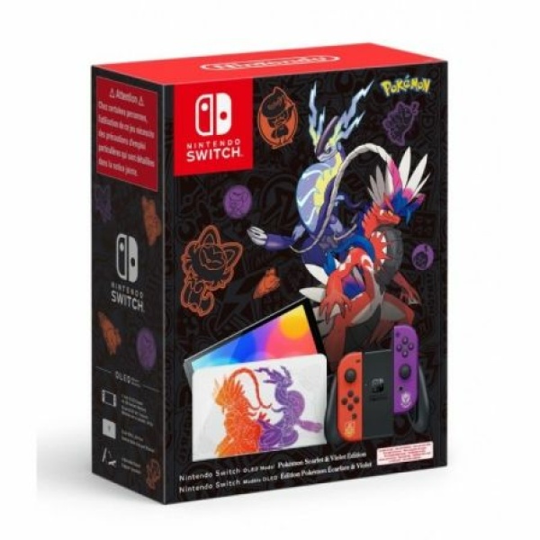 Nintendo Switch Versión OLED Edición Limitada Pokémon Escarla - Púrpura/ Incluye Base/ 2 Mandos Joy-Con