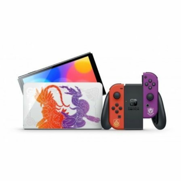 Nintendo Switch Versión OLED Edición Limitada Pokémon Escarla - Púrpura/ Incluye Base/ 2 Mandos Joy-Con - Imagen 2