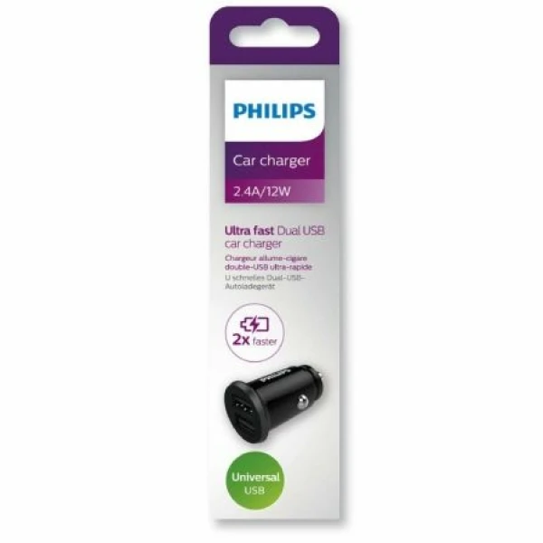Cargador de Coche Philips DLP2510/ 2xUSB/ 12W - Imagen 2