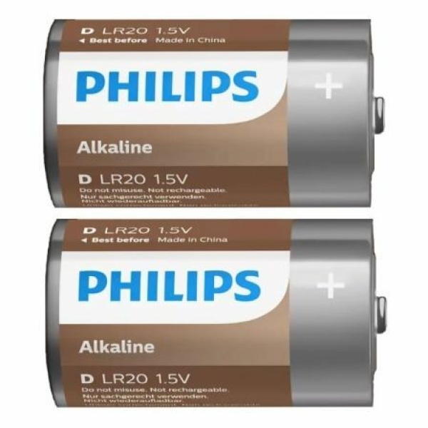 Pack de 2 Pilas D Philips LR20A2B/10/ 1.5V/ Alcalinas - Imagen 2