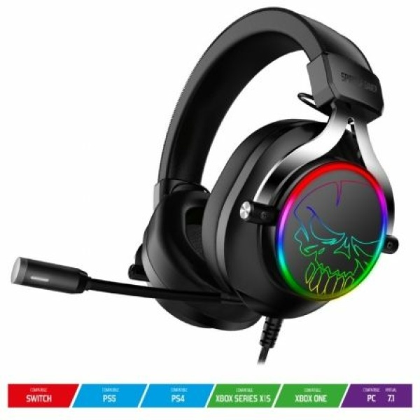 Auriculares Gaming con Micrófono Spirit of Gamer XPERT H600/ Jack 3.5/ USB 2.0/ Gris Oscuro