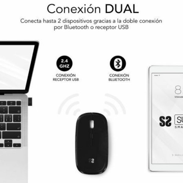 Ratón Inalámbrico por Bluetooth Subblim Dual Flat/ Hasta 1600 DPI - Imagen 2