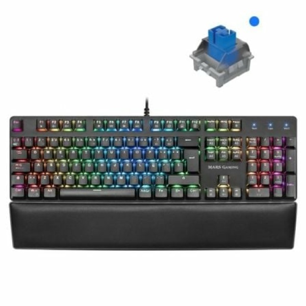 Teclado Gaming Mecánico Mars Gaming MK5BES/ Switch Azul