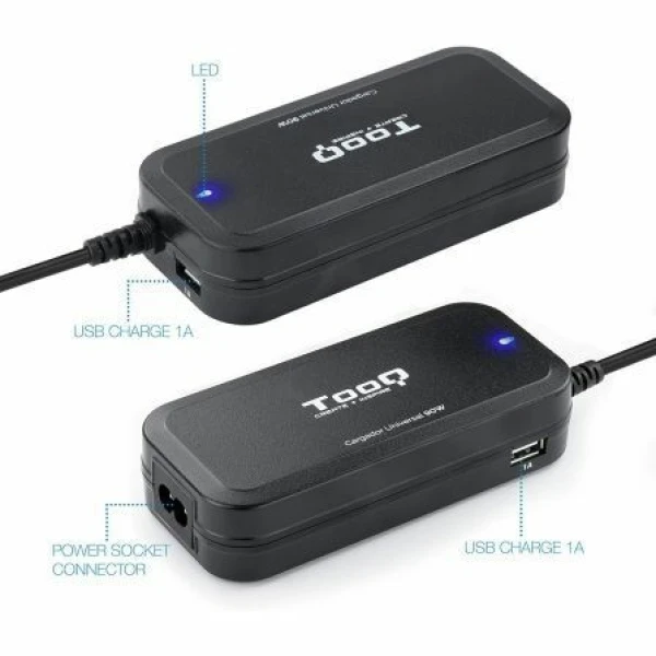 Cargador de Portátil TooQ TQLC-90BS02AT/ 90W/ Automático/ 12 Conectores/ Voltaje 12-20V/ 1 USB - Imagen 3