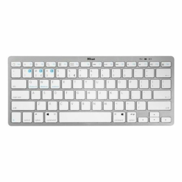 Teclado Compacto Inalámbrico por Bluetooth Trust Nado BT/ Blanco - Imagen 2