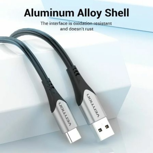 Cable USB 2.0 Tipo-C Vention CODHD/ USB Tipo-C Macho - USB Macho/ Hasta 60W/ 480Mbps/ 50cm/ Gris - Imagen 2
