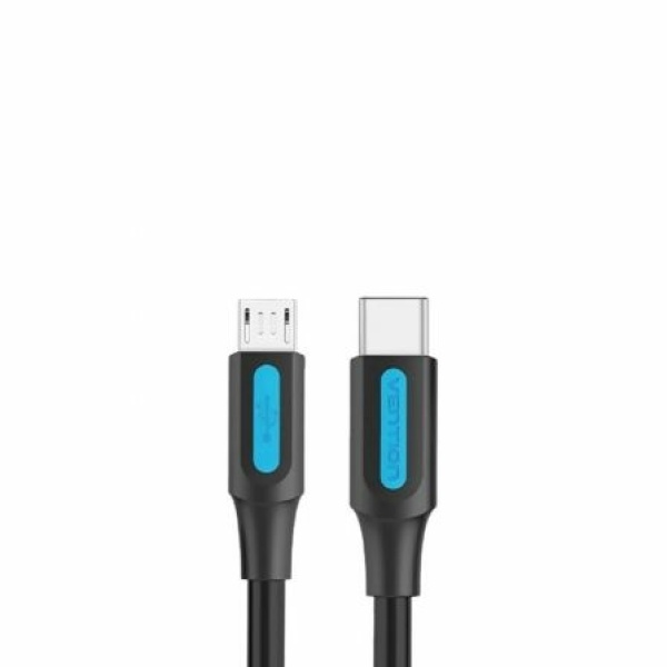 Cable USB 2.0 Tipo-C Vention COVBG/ USB Tipo-C Macho - MicroUSB Macho/ Hasta 10W/ 480Mbps/ 1.5m/ Negro - Imagen 2