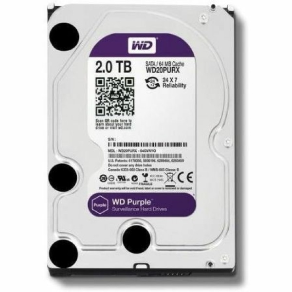 Disco Duro Western Digital WD Purple Surveillance 2TB/ 3.5"/ SATA III/ 64MB - Imagen 2