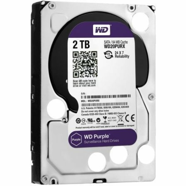 Disco Duro Western Digital WD Purple Surveillance 2TB/ 3.5"/ SATA III/ 64MB - Imagen 3