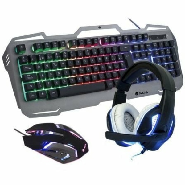 Pack Gaming NGS GBX-1500/ Teclado + Ratón Óptico + Auriculares con Micrófono