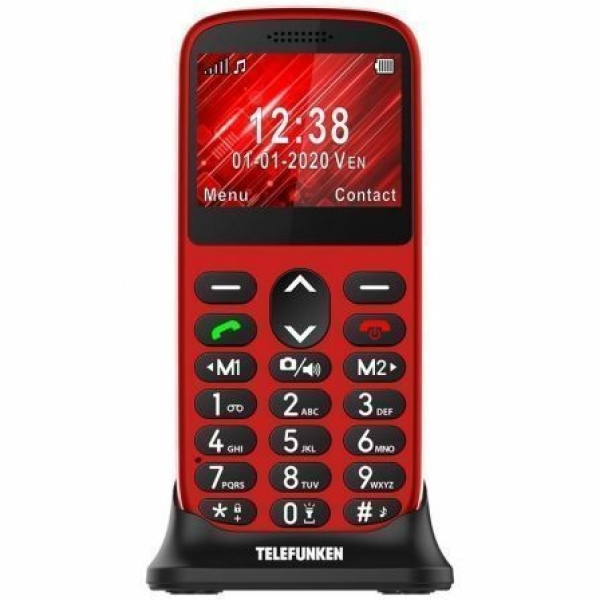 Teléfono Móvil Telefunken S420 para Personas Mayores/ Rojo