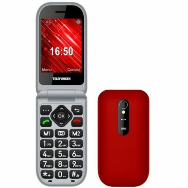 Teléfono Móvil Telefunken S450 para Personas Mayores/ Rojo