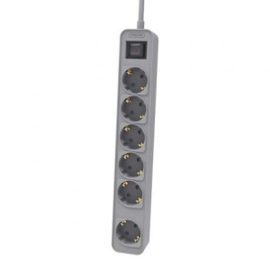 Regleta con Interruptor Philips CHP2164G/62/ 6 Tomas de corriente/ Cable 1.5m/ Gris