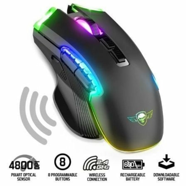 Ratón Gaming Inalámbrico Spirit of Gamer ELITE M70/ Batería Recargable/ Hasta 4800 DPI