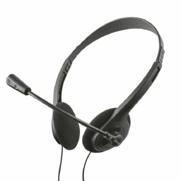 Auriculares Trust HS-100 Chat Headset 24423/ con Micrófono/ Jack 3.5/ Negros