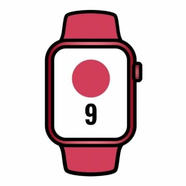 Apple Watch Series 9/ GPS/ 41mm/ Caja de Aluminio Rojo/ Correa Deportiva Rojo M/L