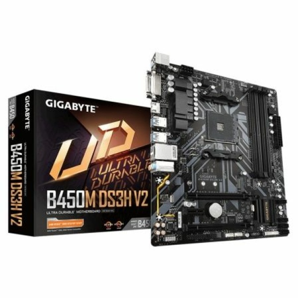 Placa Base Gigabyte B450M DS3H V2 Socket AM4/ Micro ATX