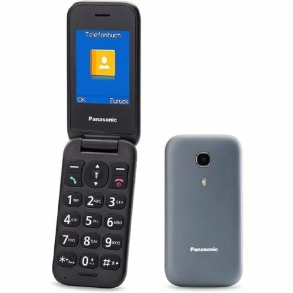 Teléfono Móvil Panasonic KX-TU400EXGM para Personas Mayores/ Gris