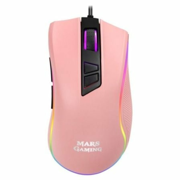 Ratón Gaming Mars Gaming MM218/ Hasta 10000 DPI/ Rosa