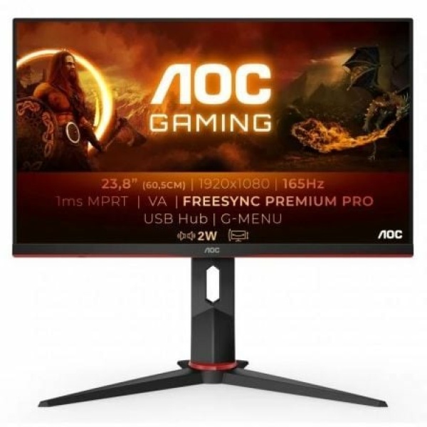 Monitor Gaming AOC 24G2SU/BK 23.8"/ Full HD/ 1ms/ 165Hz/ VA/ Multimedia/ Negro