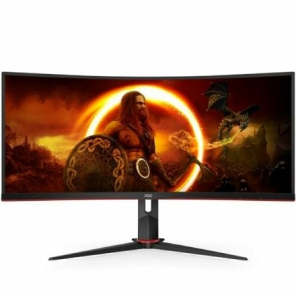 Monitor Gaming Curvo Ultrapanorámico AOC CU34G2/BK 34"/ WQHD/ 1ms/ 100Hz/ VA/ Negro y Rojo