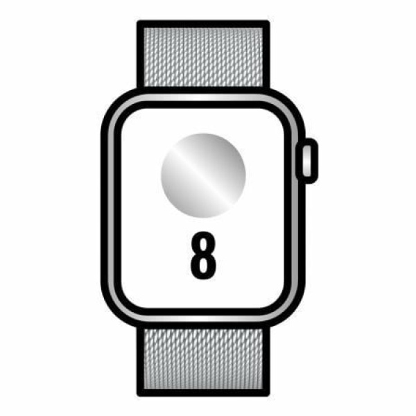 Apple Watch Series 8/ GPS/ Cellular/ 45mm/ Caja de Acero Inoxidable Plata/ Correa Milanese Loop Plata