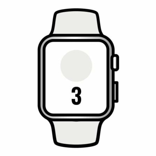 Apple Watch Series 3/ GPS/ 38mm/ Caja de Aluminio en Plata/ Correa Deportiva Blanca