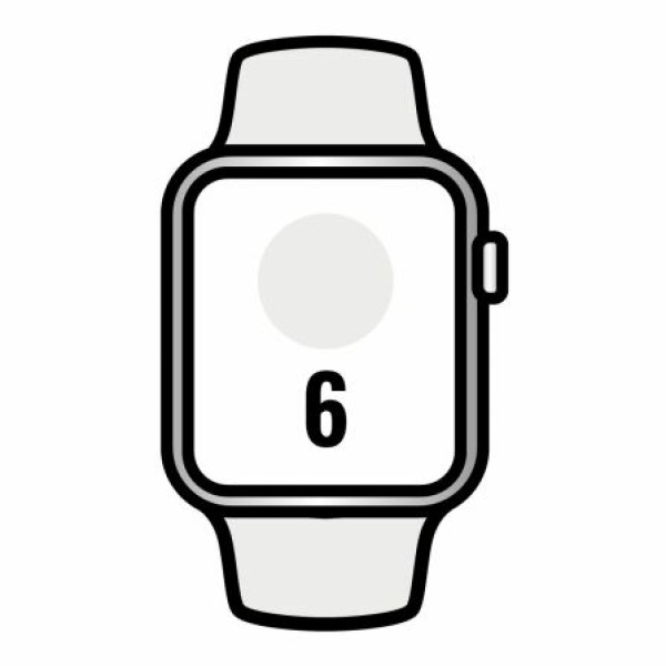 Apple Watch Series 6/ GPS/ Cellular/ 44mm/ Caja de Aluminio en Plata/ Correa Deportiva Blanca