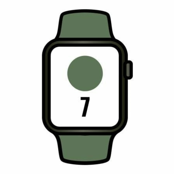 Apple Watch Series 7/ GPS/ Cellular/ 45 mm/ Caja de Aluminio en Verde/ Correa deportiva Verde Trebol