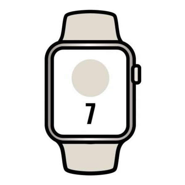 Apple Watch Series 7/ GPS/ Cellular/ 45 mm/ Caja de Acero en Plata/ Correa Deportiva Blanco Estrella