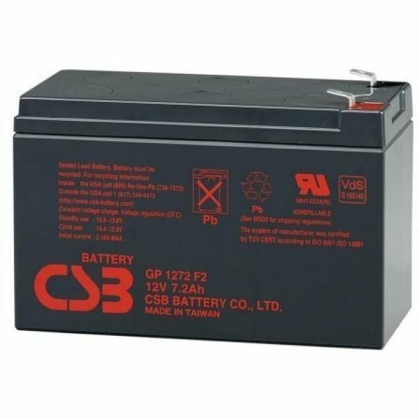 Batería CSB GP1272F2/ 12V/ 7.2Ah/ Compatible SAI Salicru según especificaciones