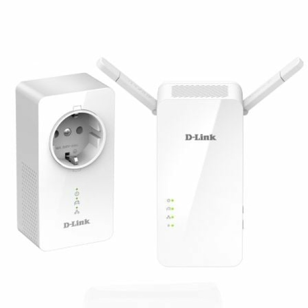 PLC/POWERLINE CON REPETIDOR WIFI D-LINK W611AV AV1000 - 1000MBPS - WIFI AC 1200 MBPS - PLUG AND PLAY - PACK 2 UDS