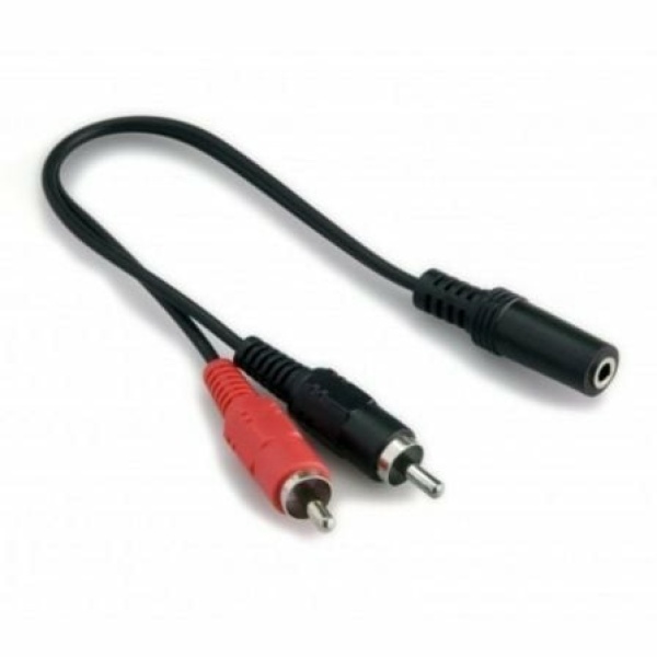 ADAPTADOR ESTÉREO GEBL EL44 JACK 3.5MM HEMBRA A 2*RCA MACHO - 0.2 METROS