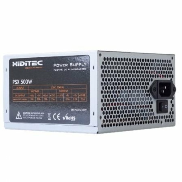 Fuente de Alimentación Hiditec PSX 500/ 500W/ Ventilador 12cm