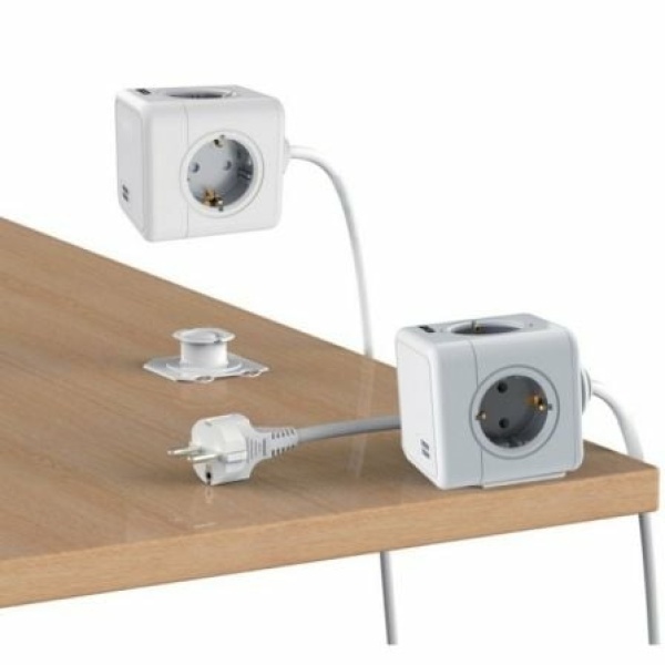 Regleta Jocca 1577/ 4 Tomas de corriente/ 2 USB/ Cable 1,5 m/ Blanca