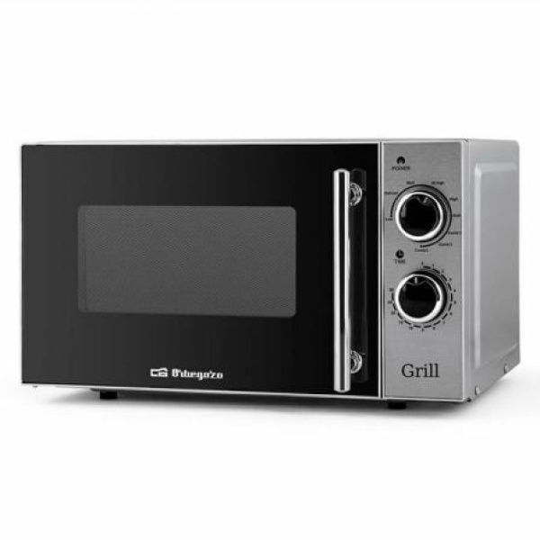 Microondas Orbegozo MIG 2550/ 700W/ Capacidad 20L/ Función Grill/ Plata